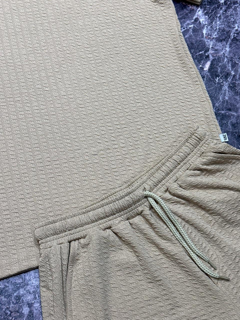 Conjunto Zara Texturizado Creme