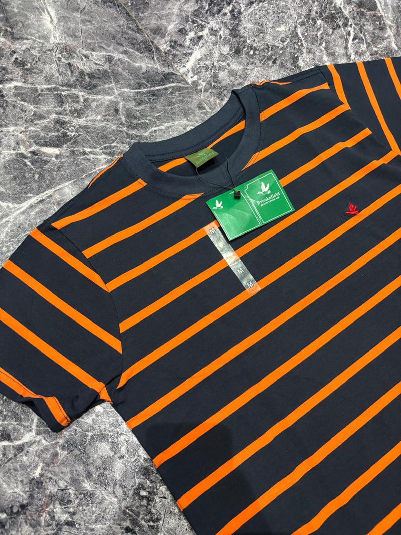 Camisa Brooksfield Preta e Laranja