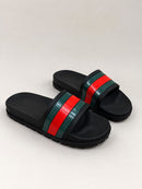 CHINELO GUCCI SLIDE WEB PRETO